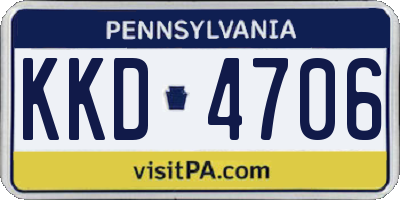 PA license plate KKD4706