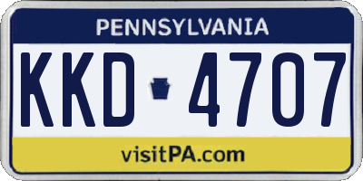 PA license plate KKD4707