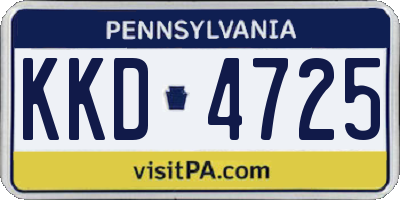PA license plate KKD4725