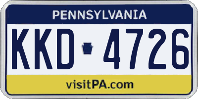 PA license plate KKD4726