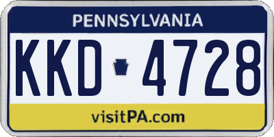 PA license plate KKD4728