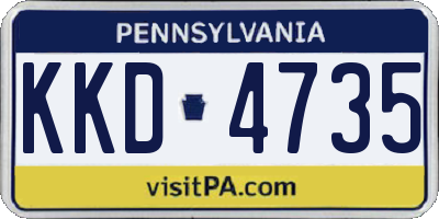 PA license plate KKD4735