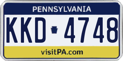 PA license plate KKD4748