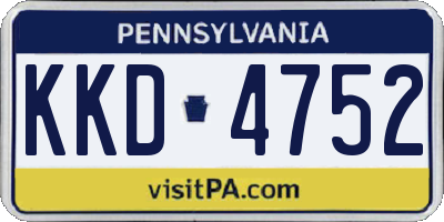 PA license plate KKD4752