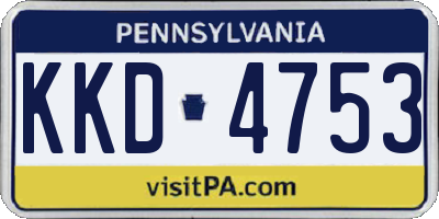 PA license plate KKD4753