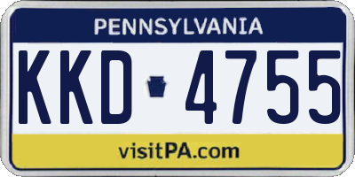 PA license plate KKD4755