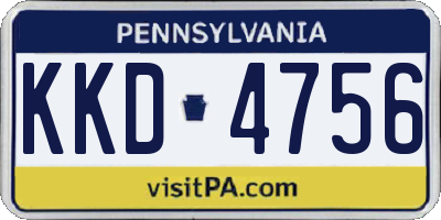 PA license plate KKD4756