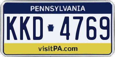 PA license plate KKD4769