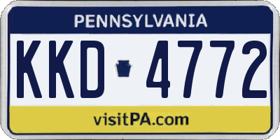 PA license plate KKD4772