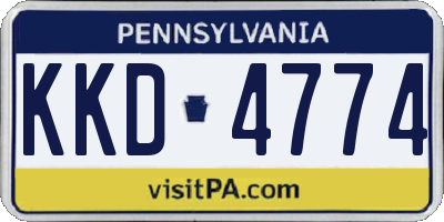 PA license plate KKD4774