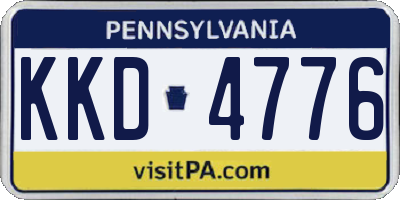 PA license plate KKD4776