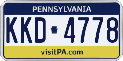 PA license plate KKD4778