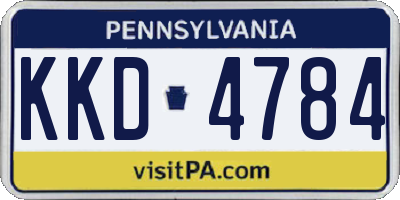 PA license plate KKD4784