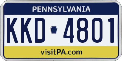 PA license plate KKD4801