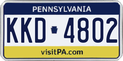 PA license plate KKD4802