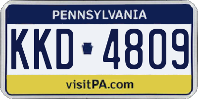 PA license plate KKD4809