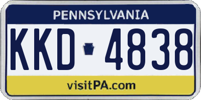 PA license plate KKD4838