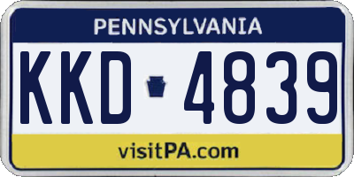 PA license plate KKD4839
