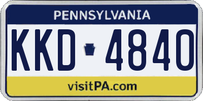PA license plate KKD4840