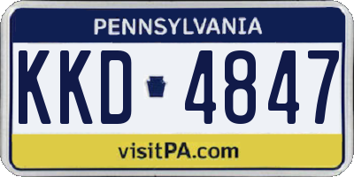 PA license plate KKD4847