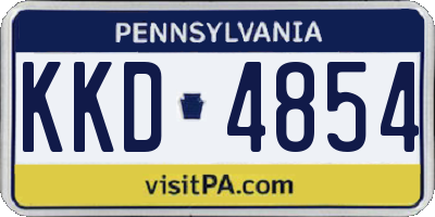 PA license plate KKD4854