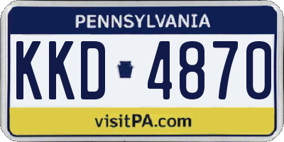 PA license plate KKD4870