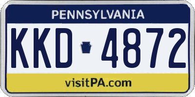 PA license plate KKD4872