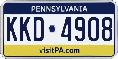 PA license plate KKD4908