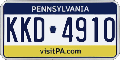 PA license plate KKD4910