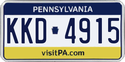 PA license plate KKD4915