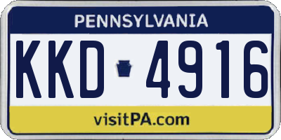 PA license plate KKD4916