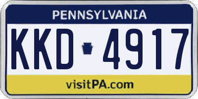 PA license plate KKD4917