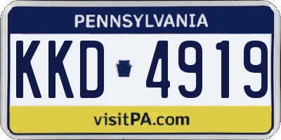 PA license plate KKD4919