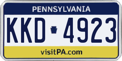 PA license plate KKD4923