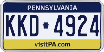PA license plate KKD4924