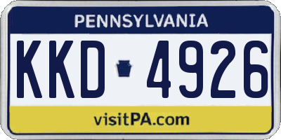 PA license plate KKD4926