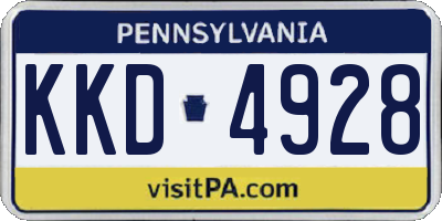 PA license plate KKD4928