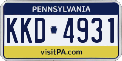 PA license plate KKD4931