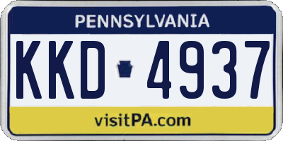 PA license plate KKD4937