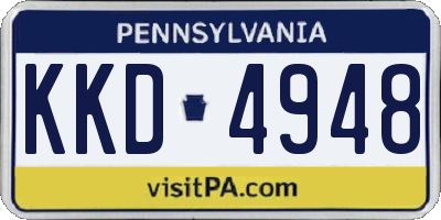 PA license plate KKD4948