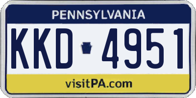 PA license plate KKD4951