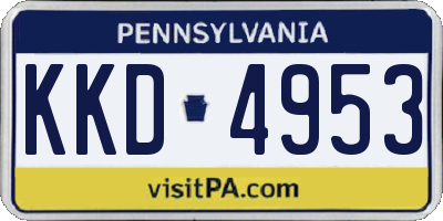 PA license plate KKD4953