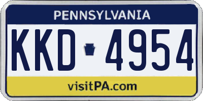 PA license plate KKD4954