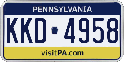 PA license plate KKD4958