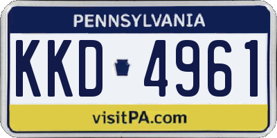 PA license plate KKD4961