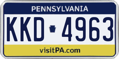 PA license plate KKD4963