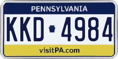 PA license plate KKD4984