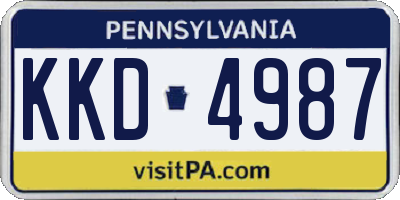 PA license plate KKD4987