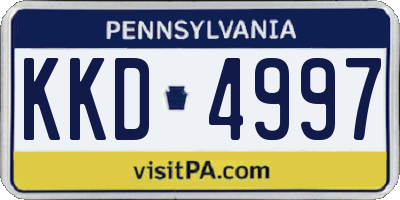 PA license plate KKD4997