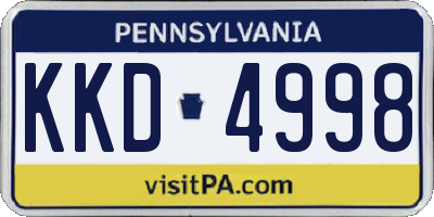 PA license plate KKD4998